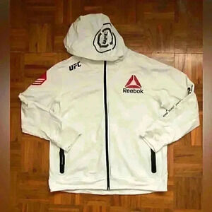 REEBOK UFC domink reyes walkout white hoodie MENS XL